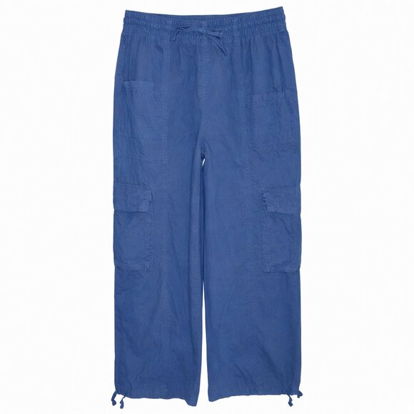 Aerie Navy Blue ‘Go-For-It’ 100% Cotton High-Waist Cargo Pants | Size Small - Picture 2 of 10